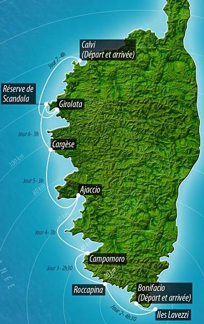 Map Itinerary Corsica